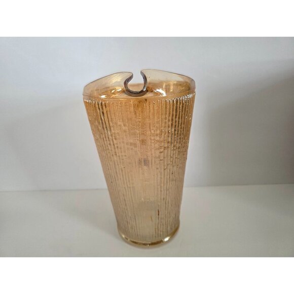 Jeanette Marigold Tree Bark Vintage Glass Pitcher With Textured Design & Handle - Picture 7 of 10